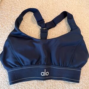 ALO Yoga Navy Blue Racerback Sports Bra